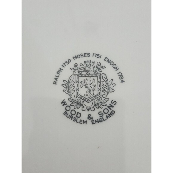 Vintage Wood Sons England Dinner Plate 9.75" White Blue c. Late 1940's Burslem - Picture 4 of 4